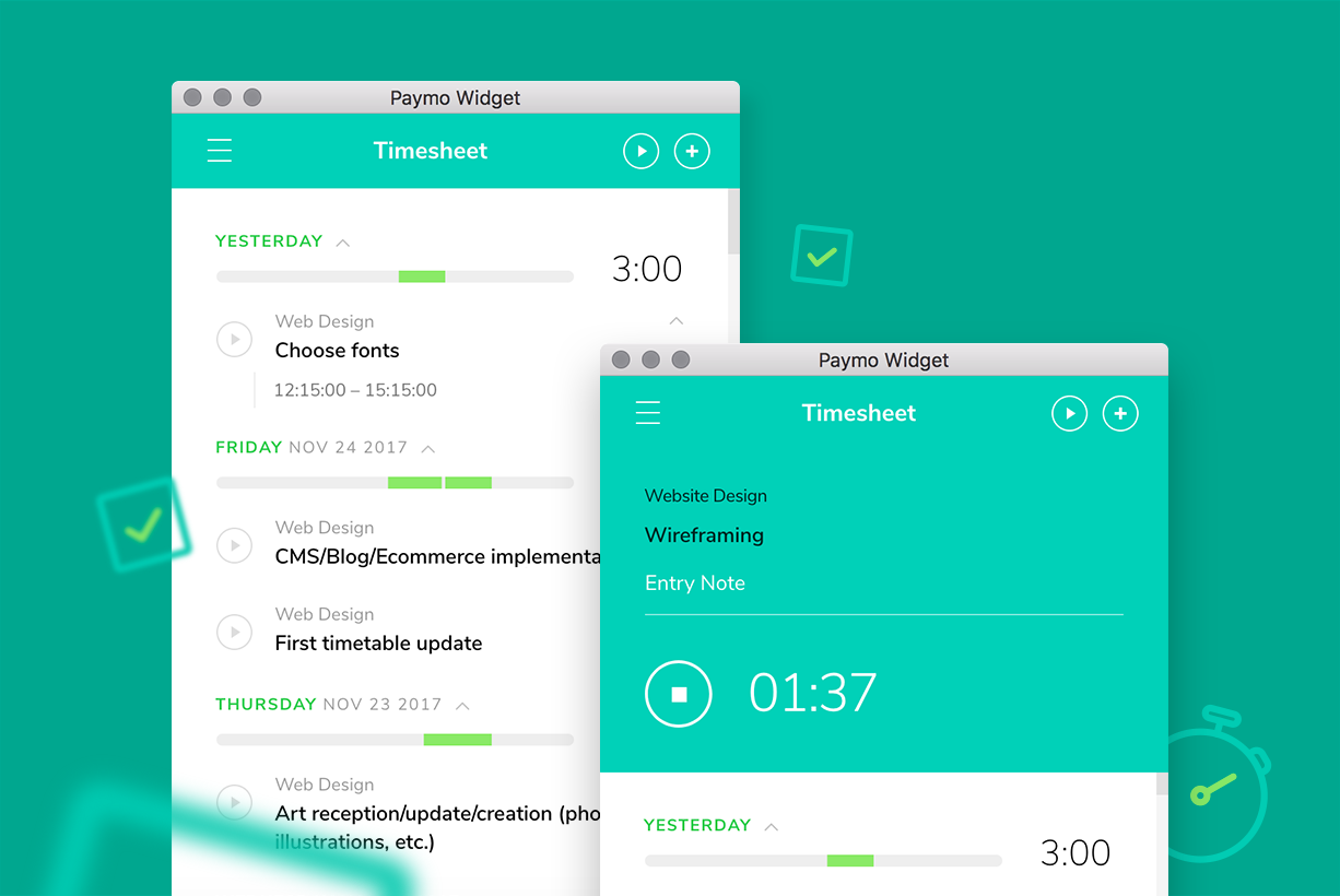 Timesheet Report Builder and New Desktop Widget from Paymo