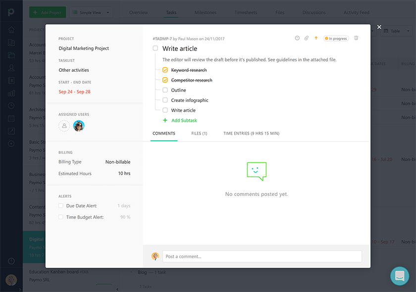 subtasks for task management