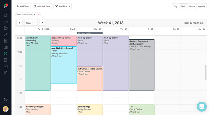 timesheet in Paymo