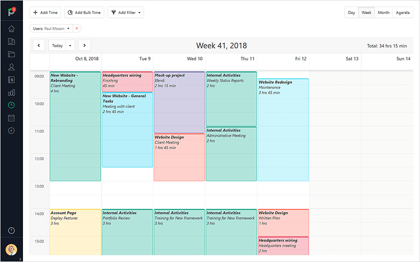 timesheet for project and non-project work